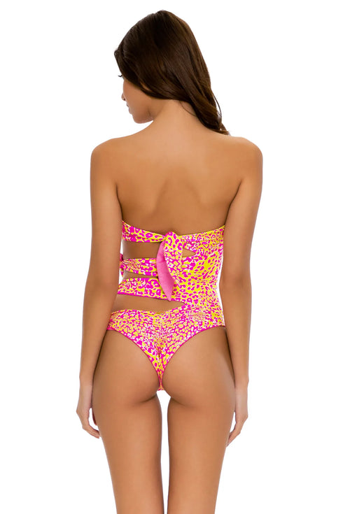 Luli Fama Wild Sweetheart Knot Bow Tie Side Bandeau One Piece